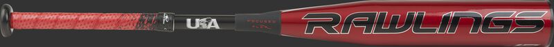 Red barrel of a USZQ12 -12 USA Quatro Pro bat with black/silver accents