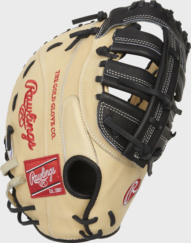 Camel back of a Heart of the Hide 12-Inch 1st base mitt with a fastback design - SKU: PROTMPRO