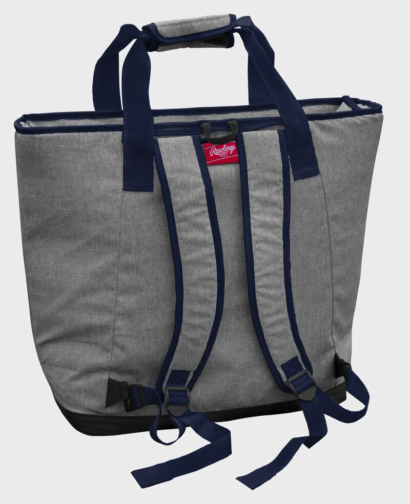 Back of a gray Denver Broncos tote cooler
