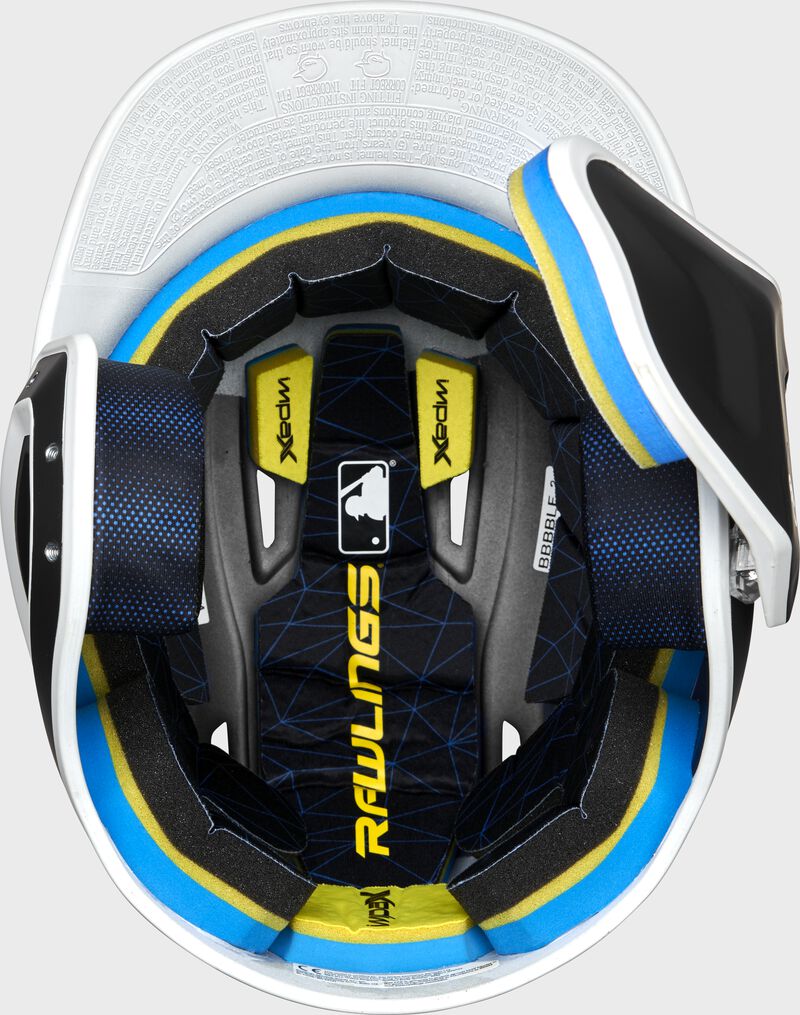 Inside view of Rawlings Mach Carbon Batting Helmet - SKU: MAAR