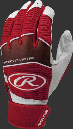 A scarlet WH950BG-S adult Workhorse batting glove