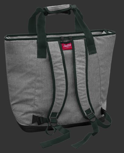 Back of a Green Bay Packers tote cooler with backpack straps - SKU: 10311068111