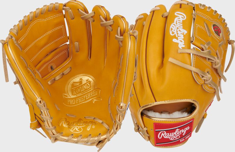 2 images showing the palm & back of a Rawlings Gameday 57 Shane Bieber Pro Preferred glove