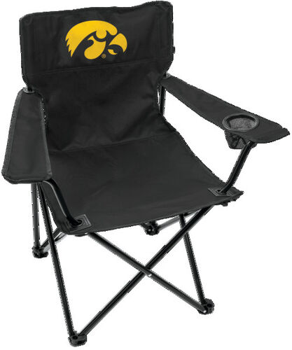 Front of Rawlings Black NCAA Iowa Hawkeyes Gameday Elite Chair With Team Logo SKU #00563075111