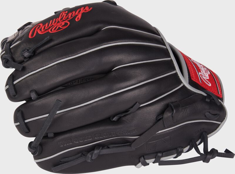 Back of a black Foundation Series 11.5" youth infield glove - SKU: RSGRF204-2B