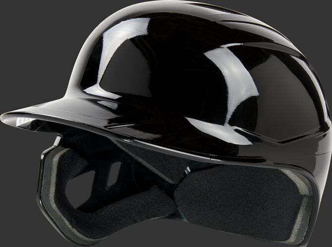 Front angle of a Mach single ear batting helmet for a left handed batter - SKU: MSE01A-LHB