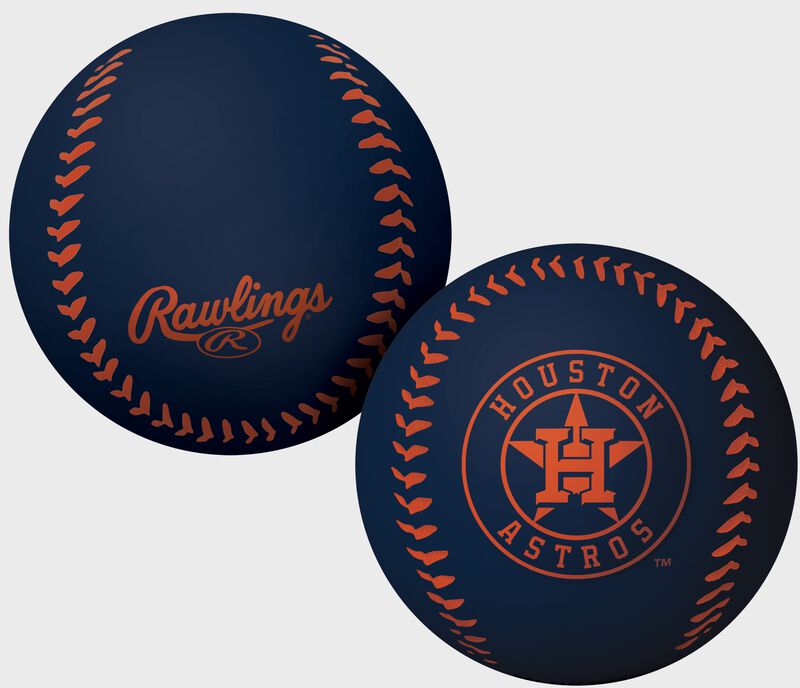 A navy Houston Astros big fly rubber bounce ball