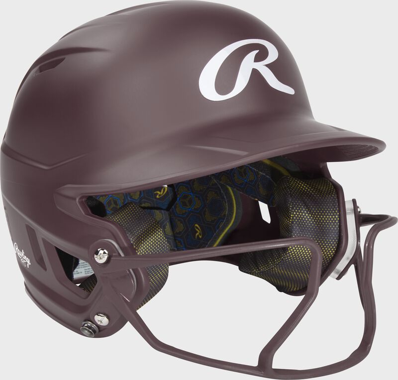 Rawlings Mach Hi-Viz Fastpitch Batting Helmet, Maroon, Senior