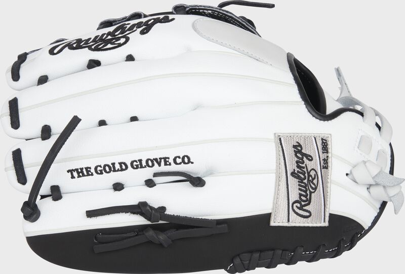 White speed shell back of a HOH softball 12.75" outfield glove with a gray Rawlings patch - SKU: PRO1275SB-6BSS
