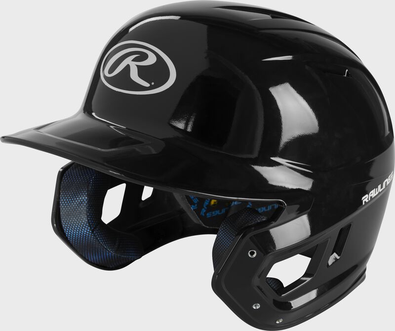 Front left-side view of Rawlings Mach Gloss Batting Helmet - SKU: MCH01A image number null