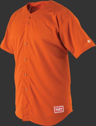 Front of Rawlings Burnt Orange Youth Short Sleeve Jersey - SKU #YBJ167