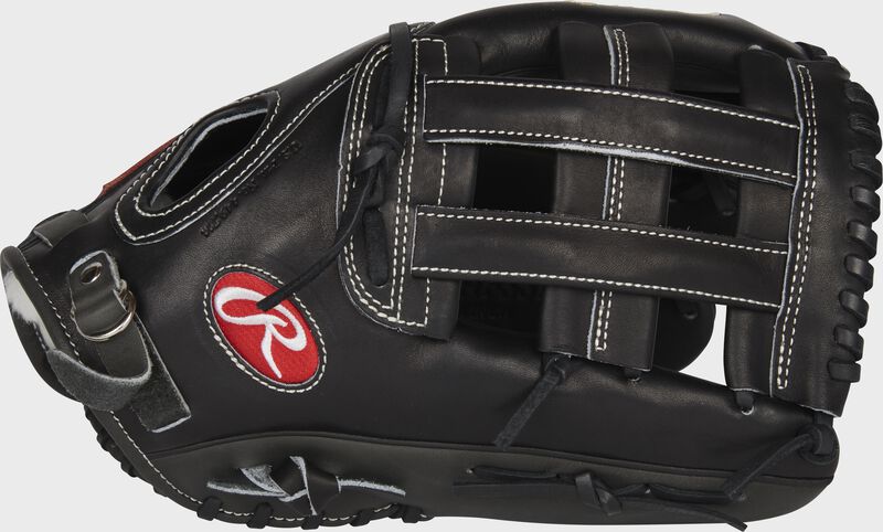 Thumb of a black exclusive Pro Preferred Speed Shell outfield glove with a black H-web - SKU: PROS27HFSSPRO