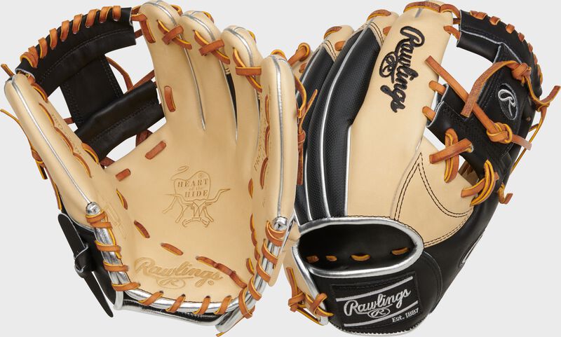 2 views showing the back/palm of a Heart of the Hide R2G 11.5" I-web infield glove - SKU: PRORNP4-2CB
