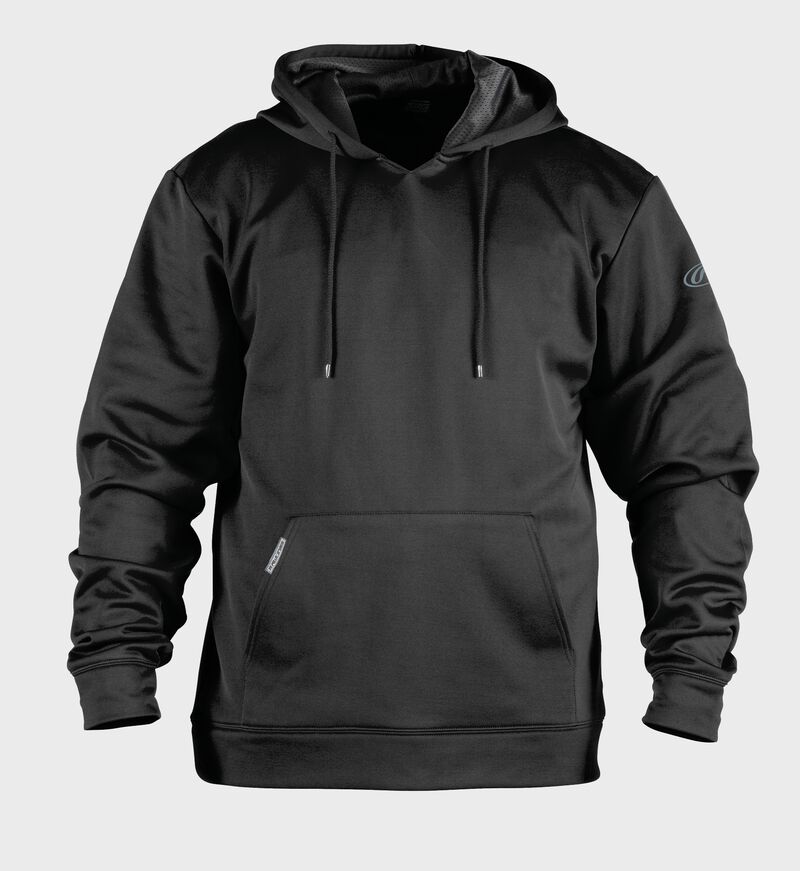 Front of Rawlings Black Youth Long Sleeve Hoodie - SKU #YPFH loading=