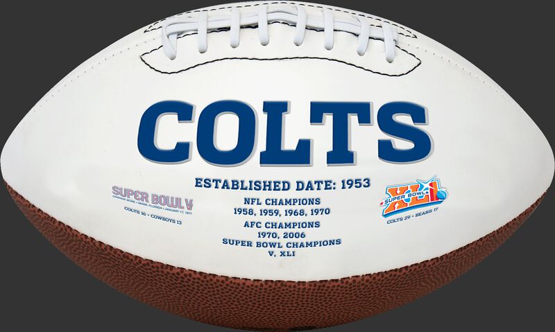 White NFL Indianapolis Colts Football With Team Name SKU #06541070811