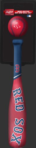 Rawlings Boston Red Sox Softee Mini Bat and Ball Set in Team Colors With Team Name and Logo On Front SKU #01160024114