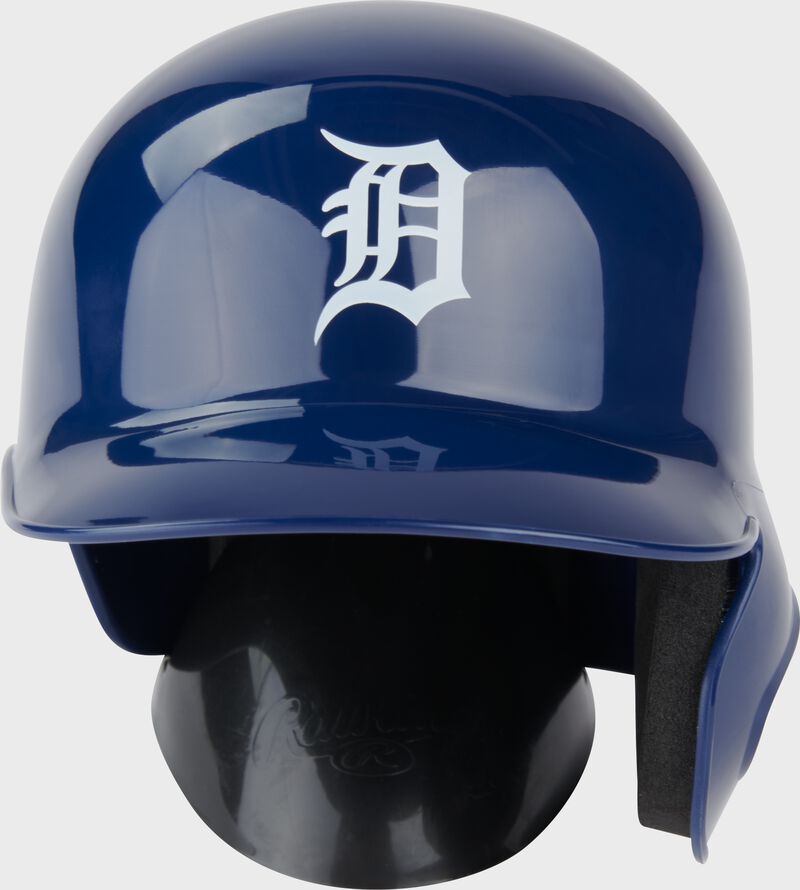 A navy Detroit Tigers mini replica helmet