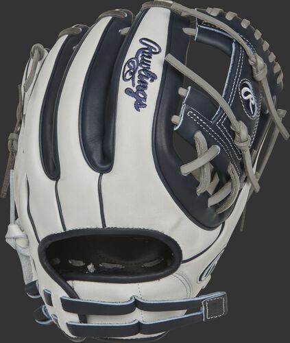 RLA715SB-2N 11.75-inch Liberty Advanced I-web glove with a white back, navy finger stalls and adjustable pull strap