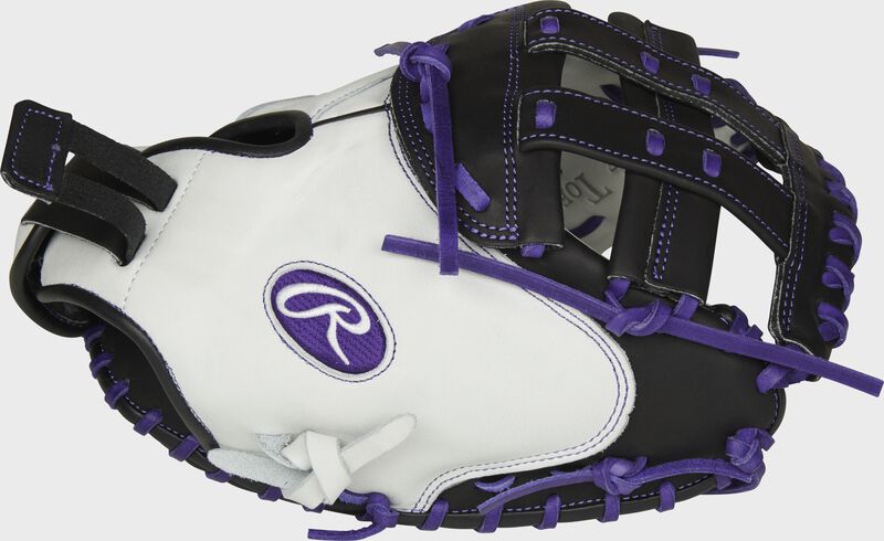 Thumb of a white/black RLACM33FPPU Liberty Advanced Color Series 33-inch catcher's mitt with a black H web