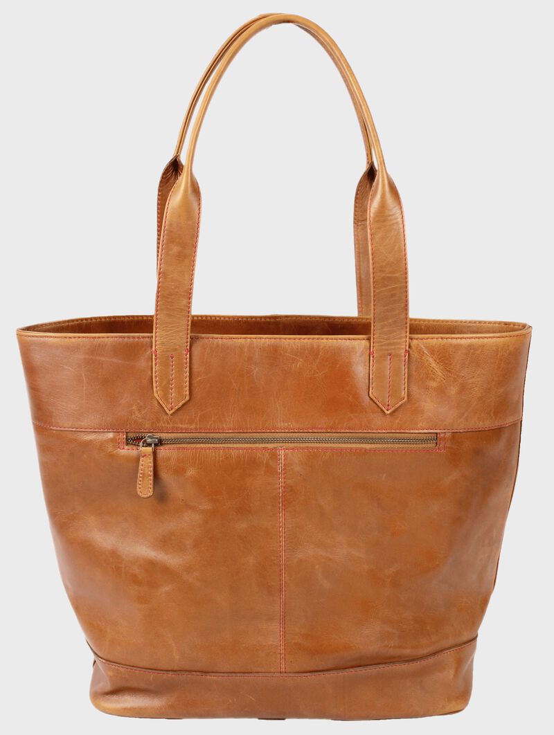 Women's Collection Baseball Stitch Large Tote Bag, Tan