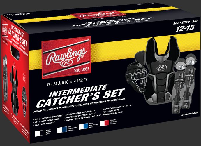 Box of an intermediate RCSNY Renegade intermediate Renegade 2.0 catcher's gear set
