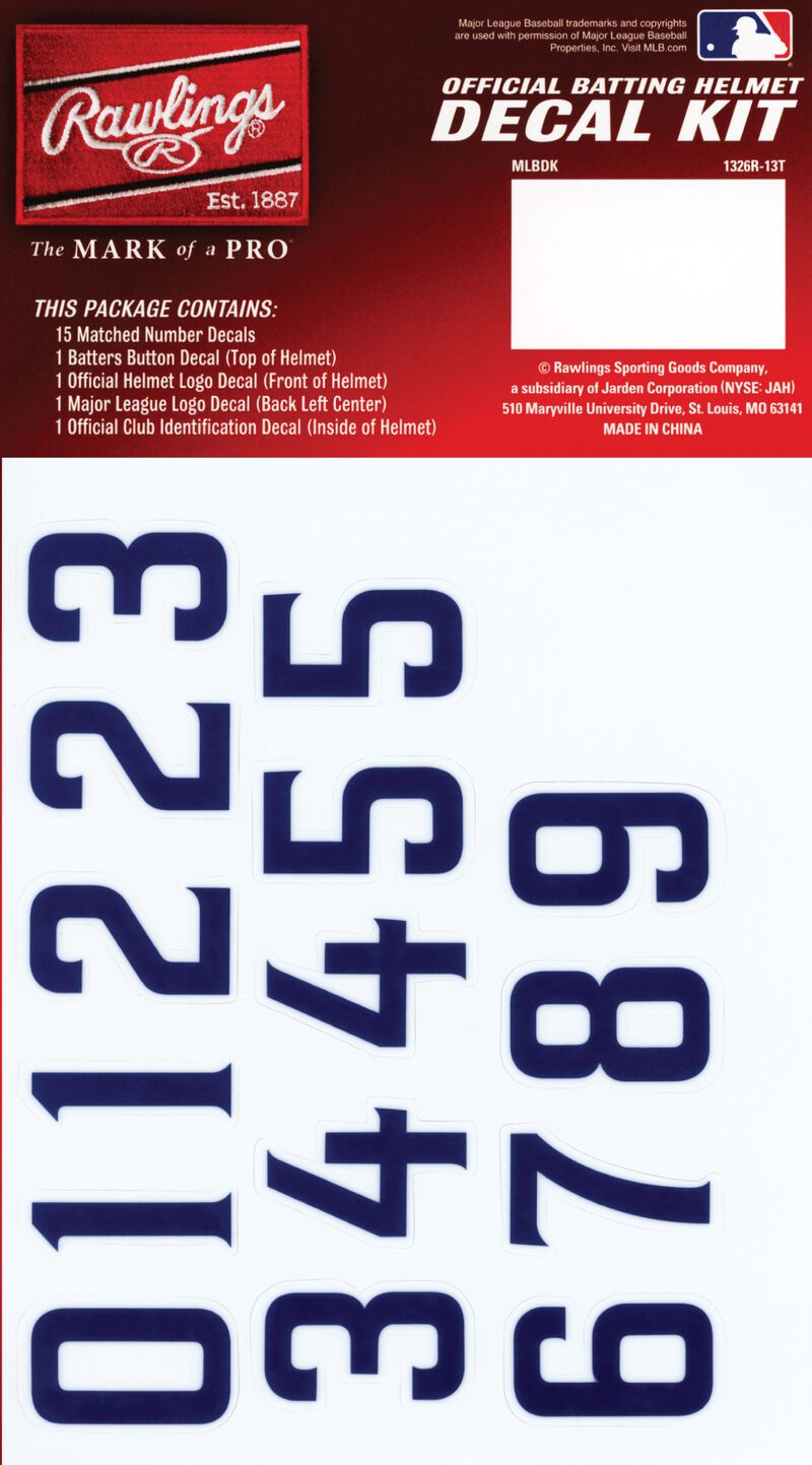 Rawlings MLB San Diego Padres Decal Kit With Blue Numbers SKU #MLBDC-SD