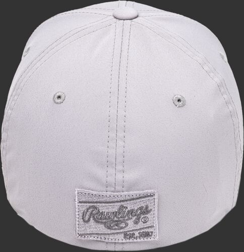 Back of a Black Clover Platinum hat with a platinum Rawlings patch - SKU: BCR1P0071
