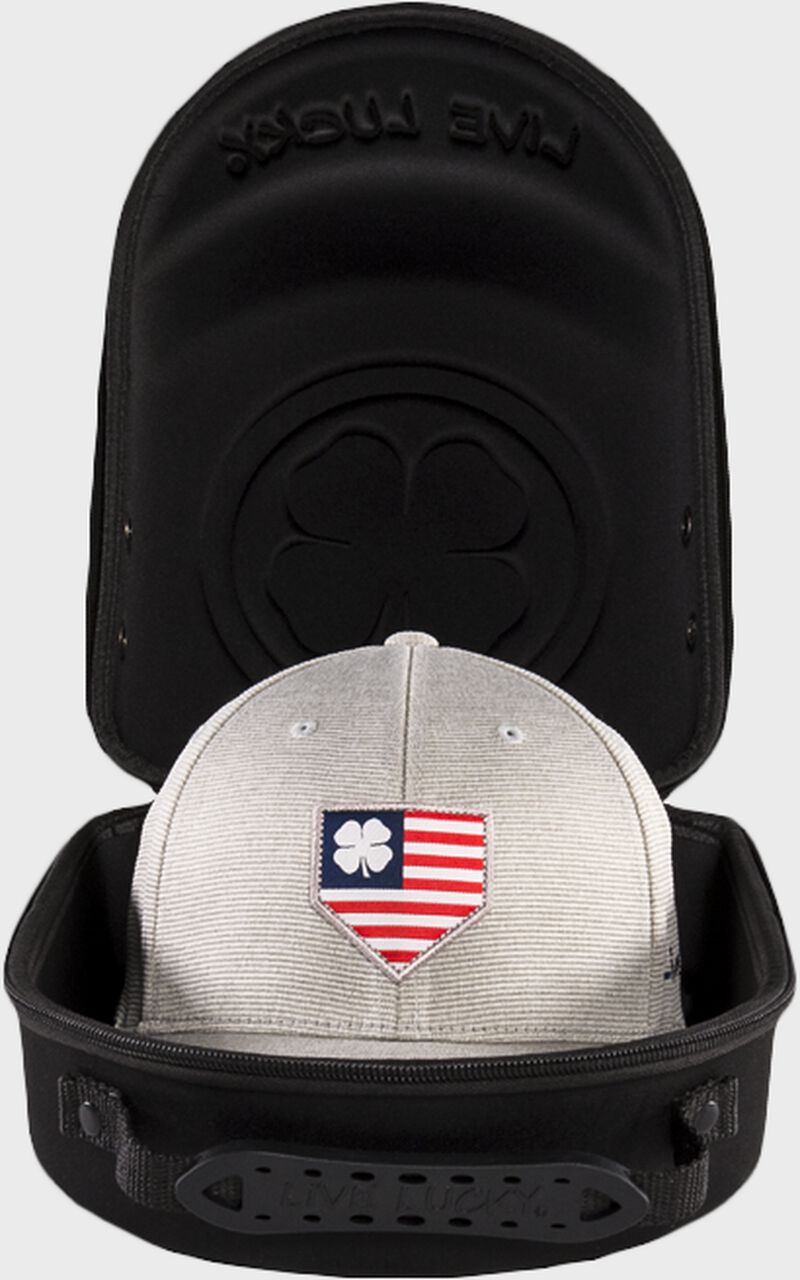 Inside of Rawlings Black Clover Red Patch Hat Caddie, Special Edition - SKU: RBCCADP