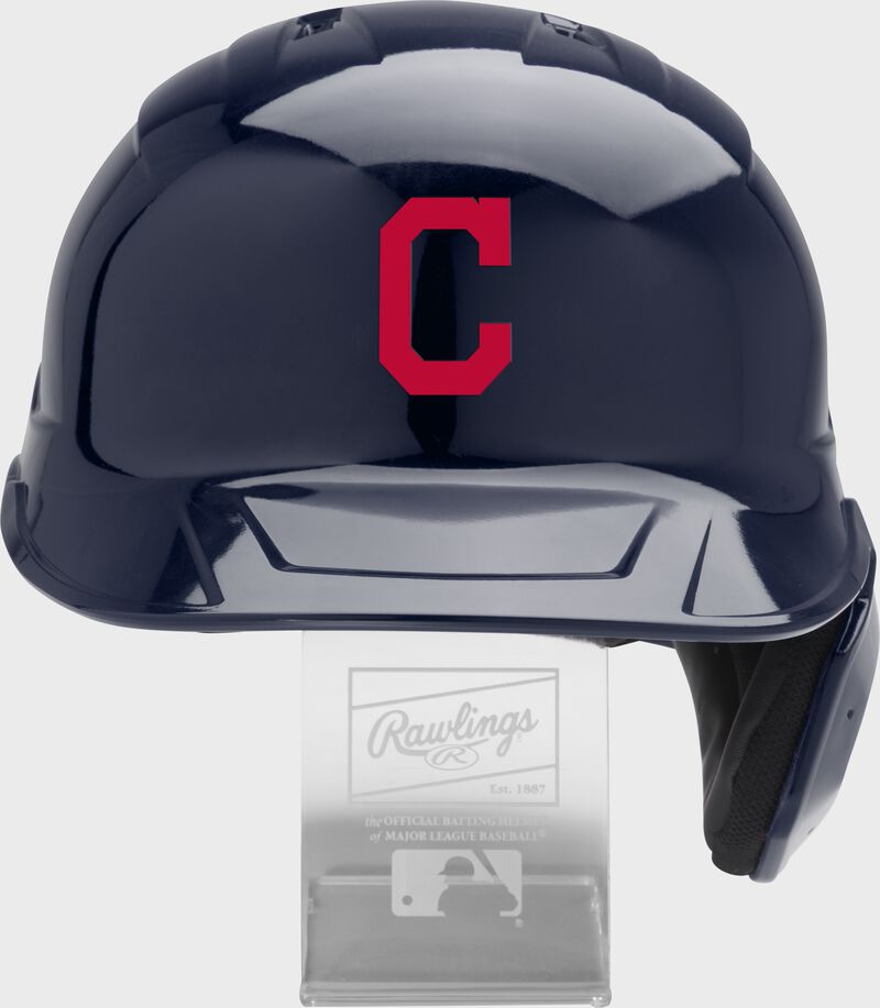 Front of a Cleveland Guardians replica helmet - SKU: MLBMR-CLE