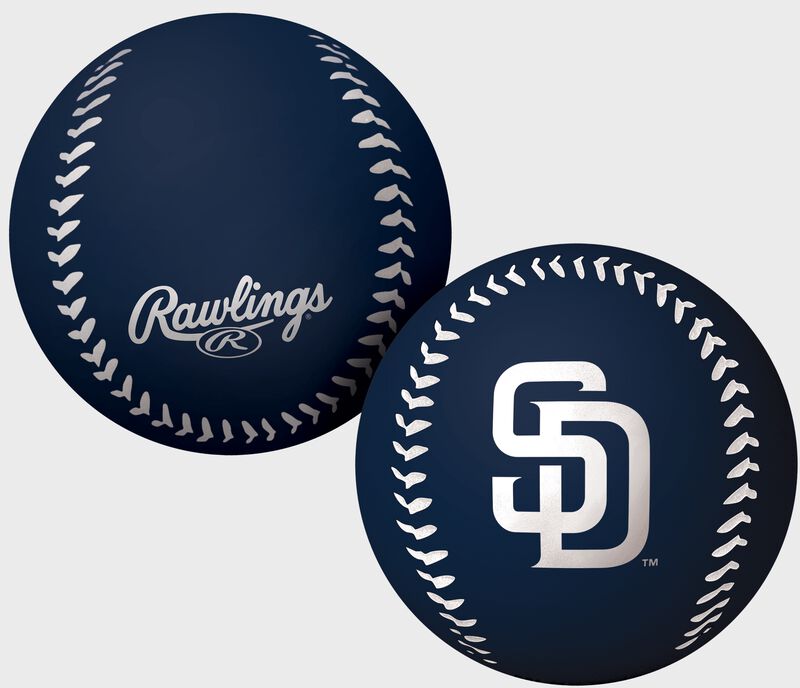 A navy San Diego Padres big fly rubber bounce ball