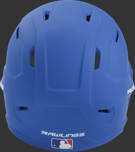 Back of a royal MACH high performance senior helmet with the Official Batting Helmet of MLB logo
