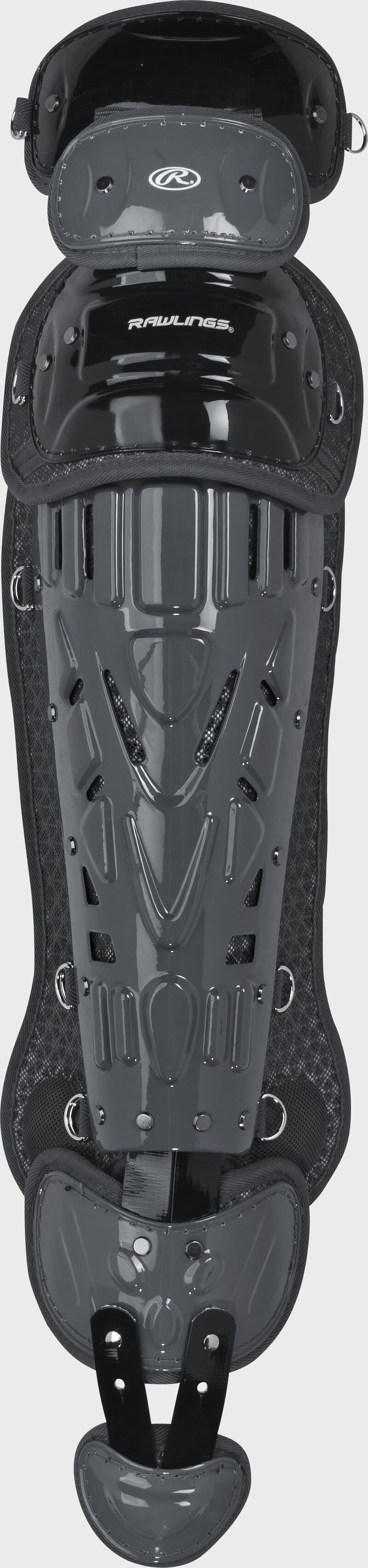 Front of a black Velo leg guard
