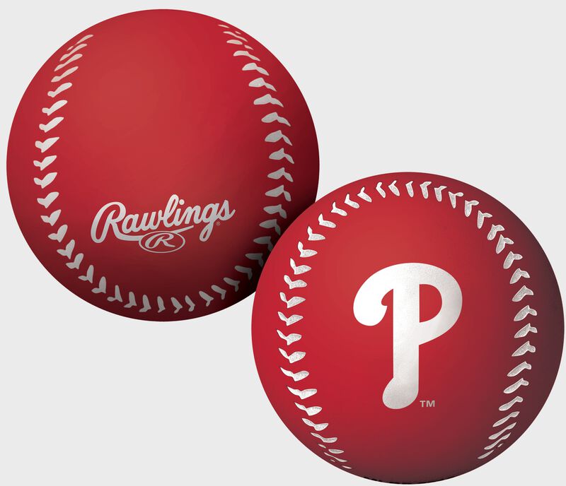 A red Philadelphia Phillies big fly rubber bounce ball