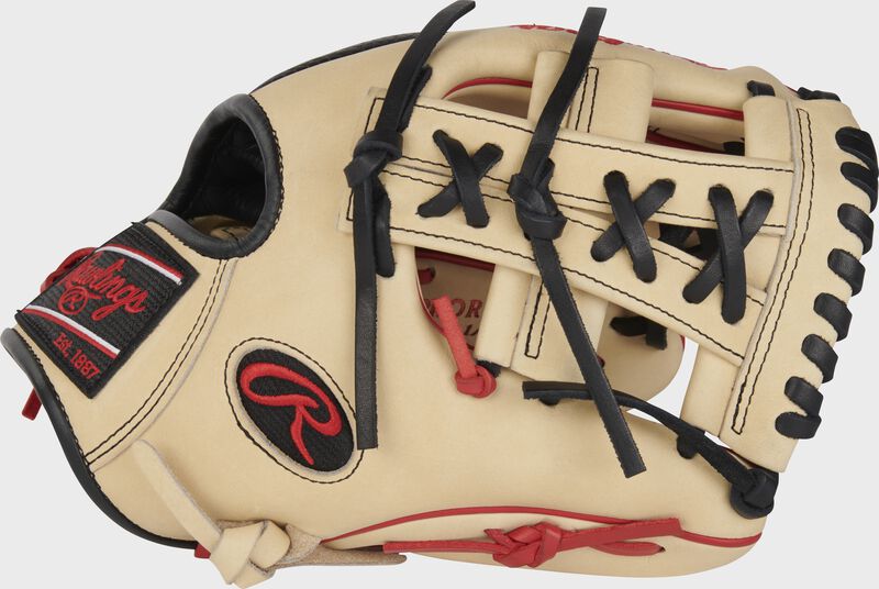 Thumb of a camel/black Heart of the Hide R2G 11.5" infield glove with a camel split single post web - SKU: PROR204-32C