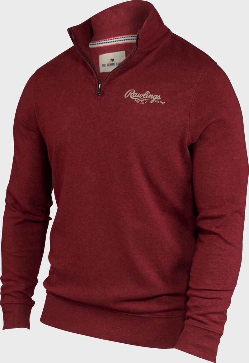 Rawlings x The Normal Brand Puremeso Weekend Quarter Zip, Maroon, Adult 3XL