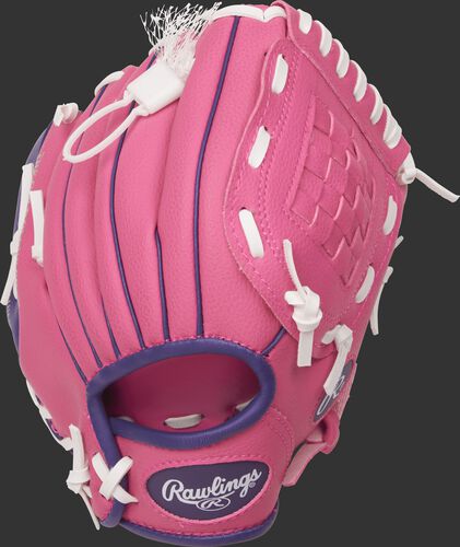 PL91PP 9-inch Players Series softball tee ball glove with a pink back