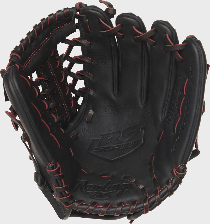 Shell palm view of black and red R9 Series 11.5-in Pro Taper infield/pitcher glove
