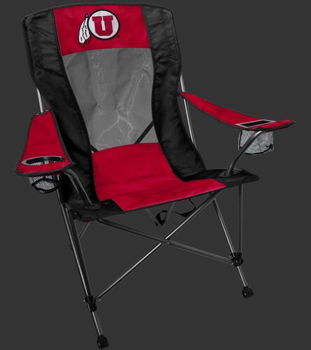 A red/black Utah Utes high back chair with the team logo on the back - SKU: 09403105519