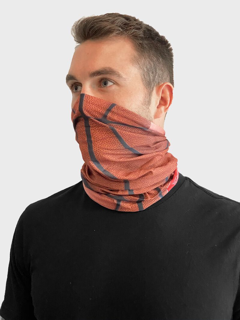 Front left-side view of Rawlings Adult Multi-Functional Head and Face Gear, Basketball - SKU: RC40006-202