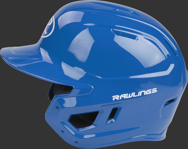 MACH junior Rawlings batting helmet with a one-tone matte royal shell