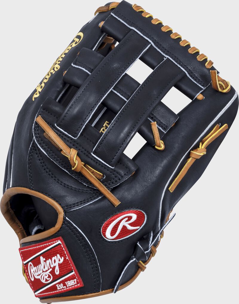 Thumb of a black Heart of the Hide 12.75 in outfield glove with a black H-web - SKU: PRO3036JBTPRO