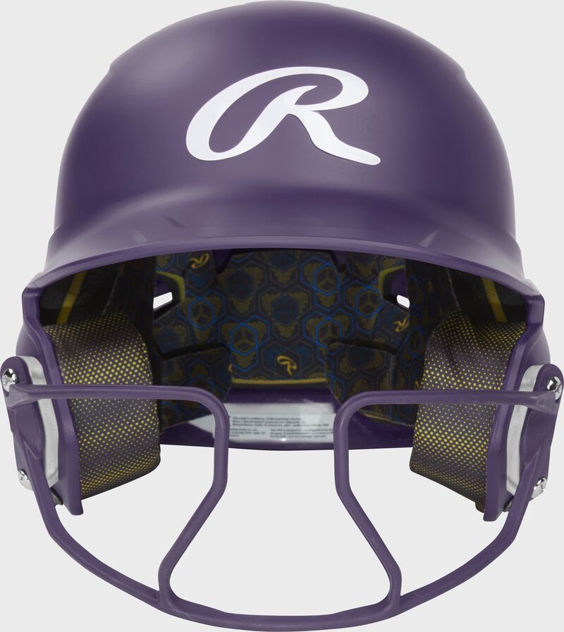 Rawlings Mach Hi-Viz Fastpitch Batting Helmet, Purple, Senior