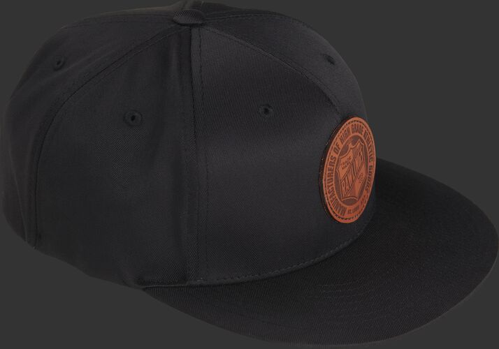 Side of a black RWLPH Rawlings black hat