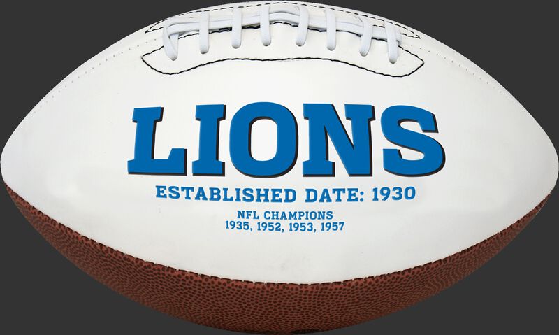 White NFL Detroit Lions Football With Team Name in Blue SKU #06541067811