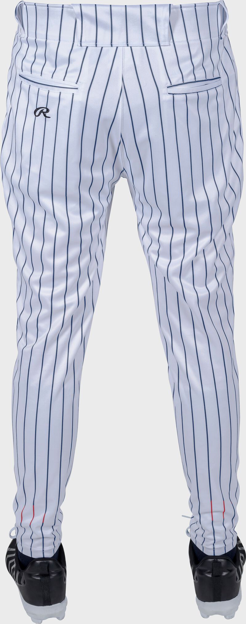 Rawlings 150 Jogger Fit Pinstripe Baseball Pants, Adult 2XL, White/Navy