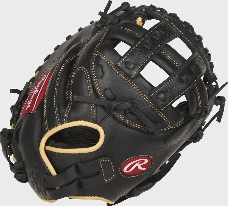RSOCM33BCC 33-inch Shut Out fastpitch catcher's mitt with a black back and adjustable Pull-Strap back design