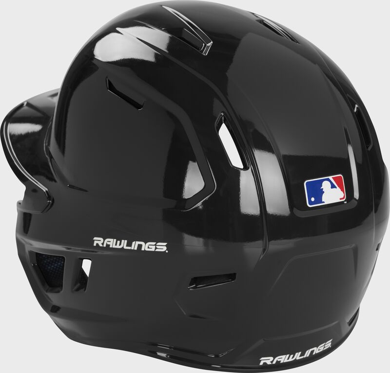 Back left-side view of Rawlings Mach Gloss Batting Helmet - SKU: MCH01A