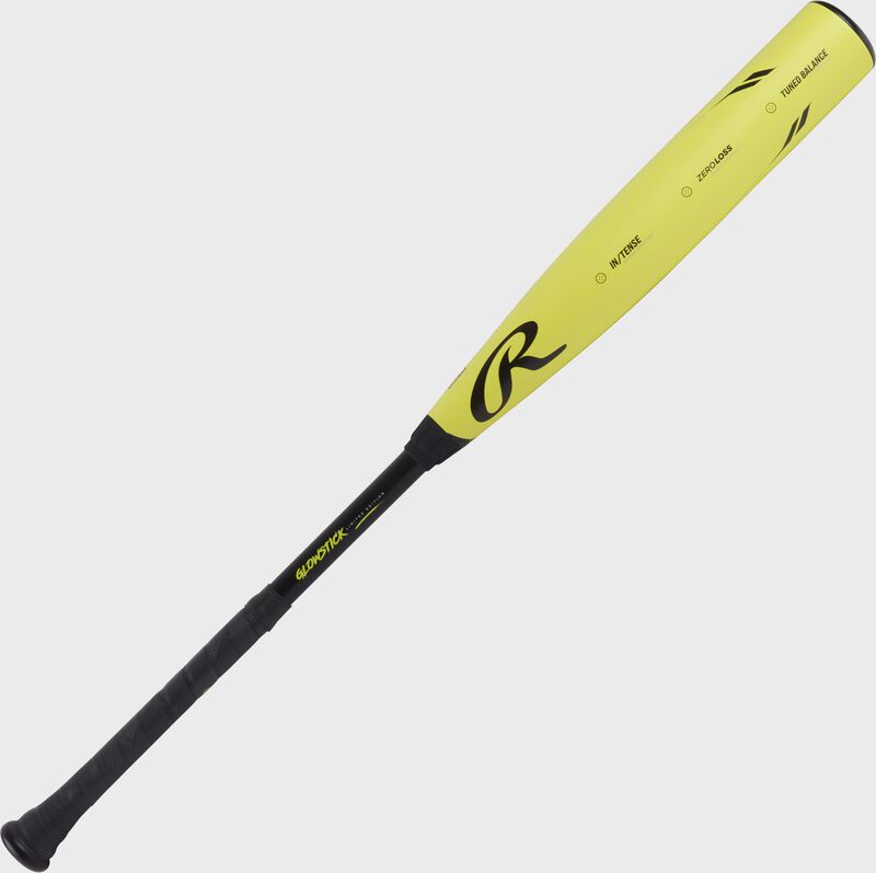 Angle view of a Rawlings Glowstick Icon BBCOR bat - SKU: RBB4I3
