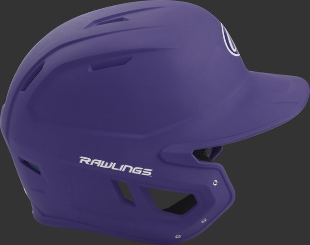 Right side of a matte purple MACH helmet
