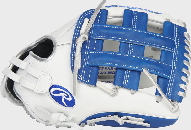 Thumb of a white/royal 2022 Liberty Advanced Color Series 12.75-Inch outfield glove with a royal H-web - SKU: RLA1275SB-6WRP
